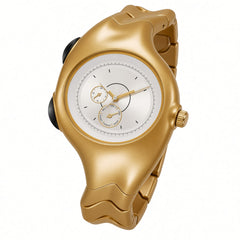 Gold Wave, White Dial