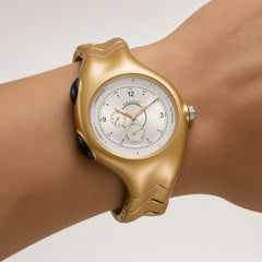 Gold Wave, White Dial