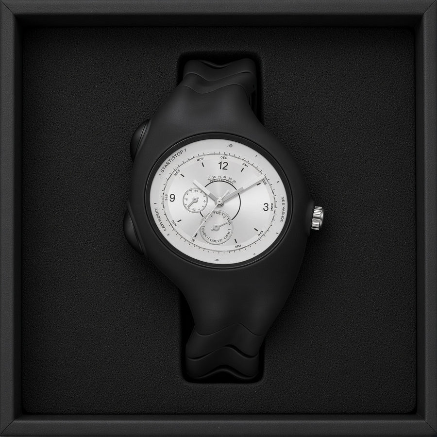 Black Wave, White Dial
