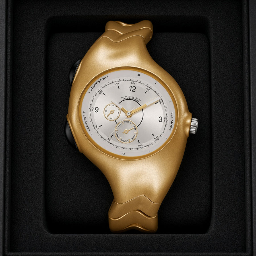 Gold Wave, White Dial
